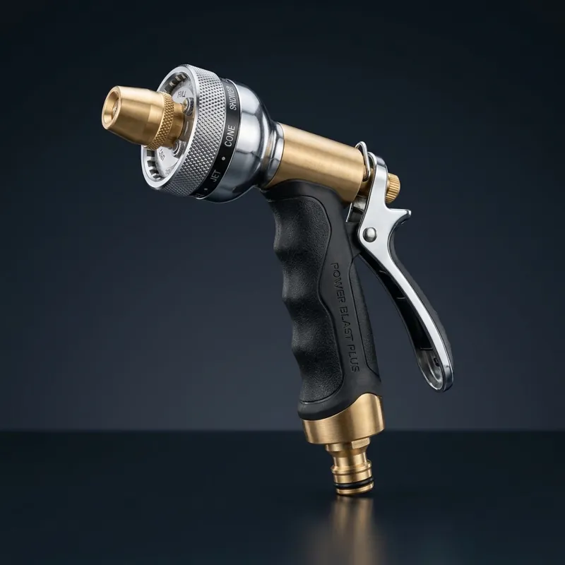 Power Blast Plus high-pressure brass and metal water hose nozzle attachment